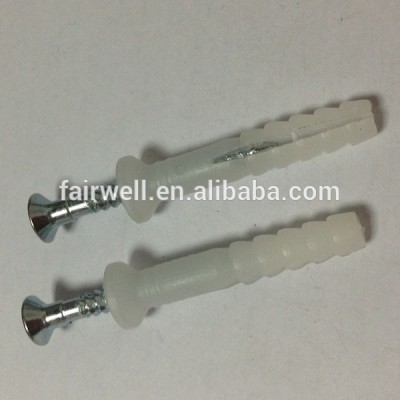 White color nylon anchor nail screw