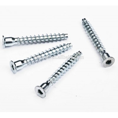 Flat/hex socket head confirmat furniture screw